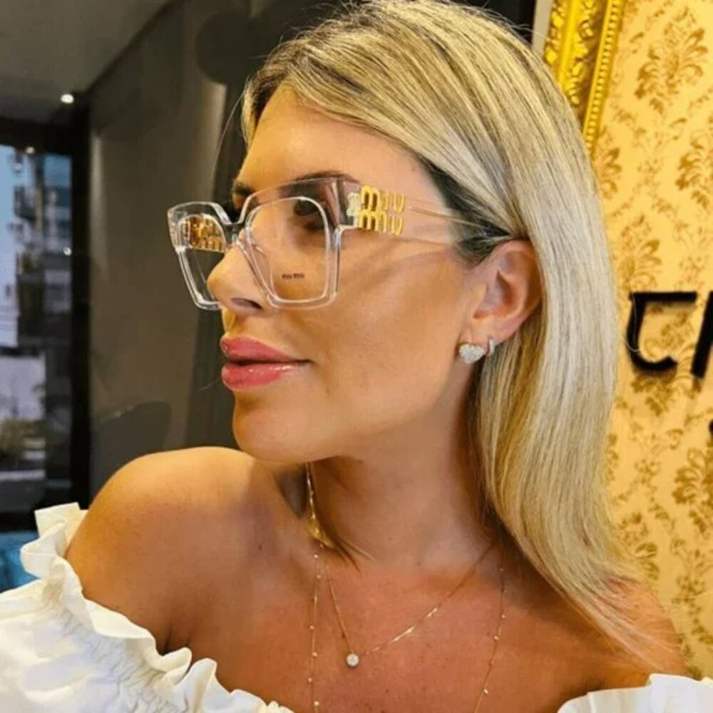 Miu Miu Women Eyeglasses Transparent Clear Rectangle MU02XV 2AZ1O1 NEW AUTHENTIC - Picture 10 of 11